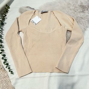 Zara sweater in cream/tan